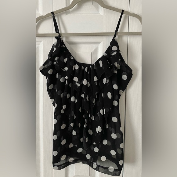 HEARTBEAT women’s black with white polka dots top x-small - Picture 1 of 5